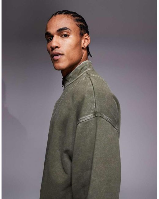 HUGO Gray Nebuzip Tonal Logo Loose Fit Half Zip Co-ord Sweatshirt for men