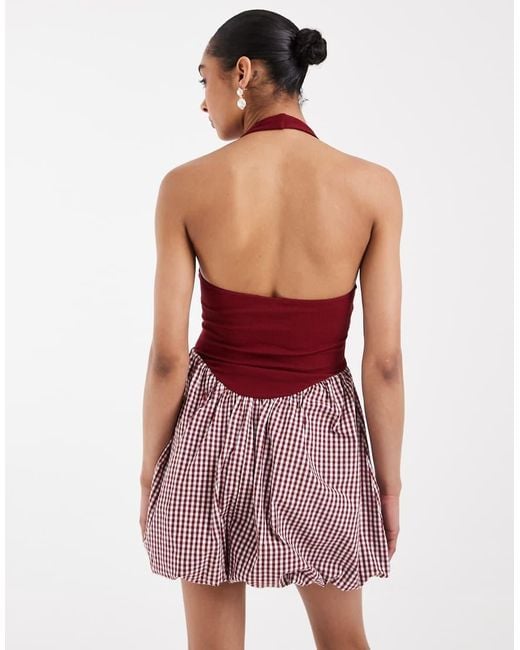 ASOS Red Bubble Hem Mini Dress
