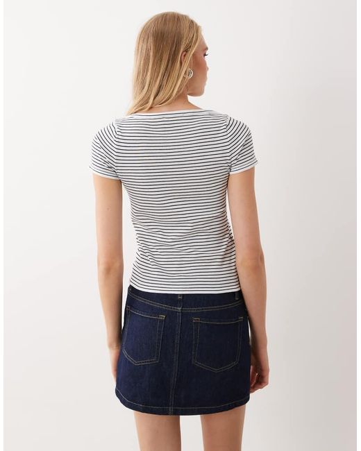 Mango Gray Short Sleeve Knitted Top