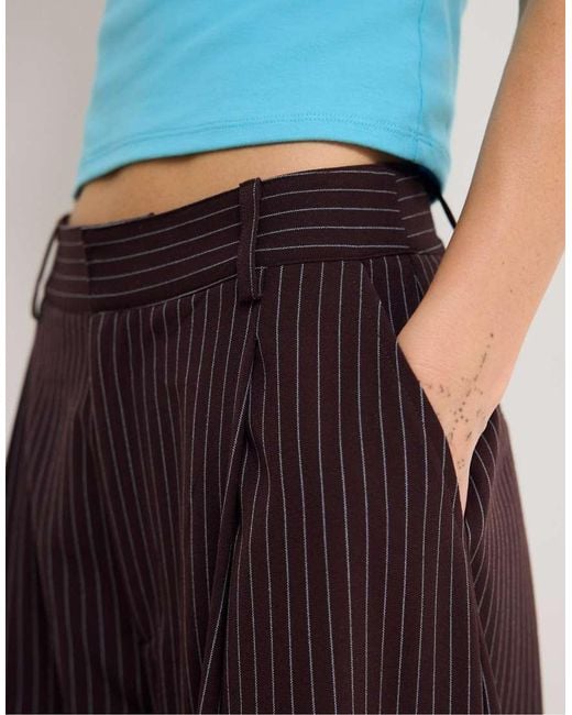Stradivarius Blue Barrel Smart Trousers