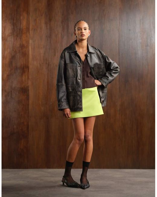 ASOS Brown Co-Ord Satin Mini Skirt