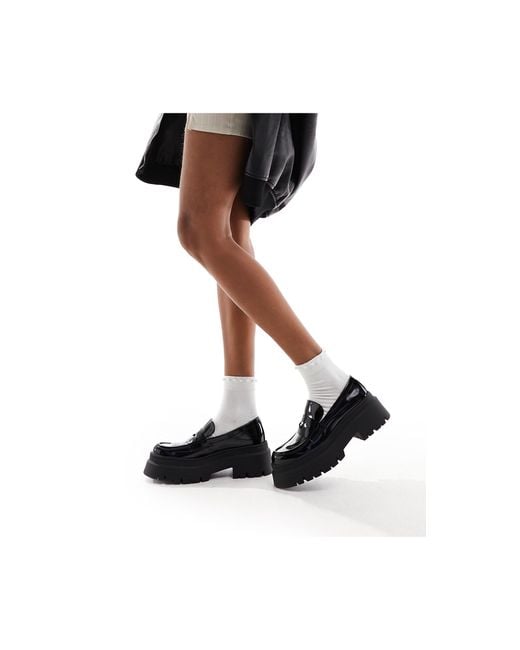 Pull&Bear Black Chunky Loafer Shoe