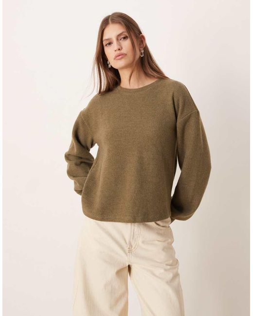 ASOS Natural Supersoft Brushed Cinched D-ring Detail Top