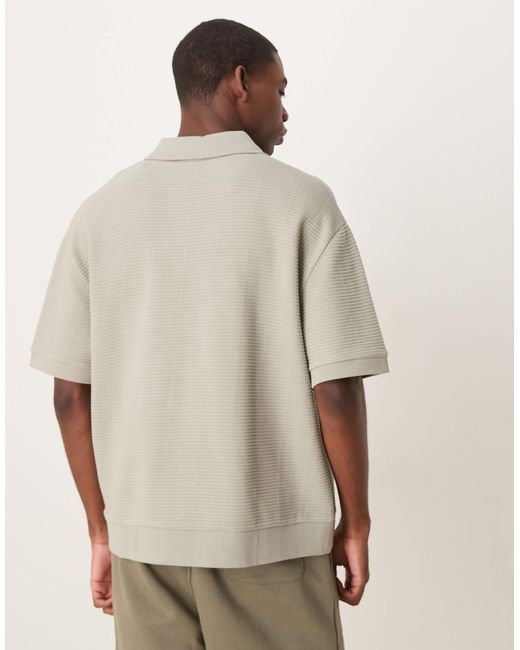 ASOS Natural Boxy Relaxed Polo for men