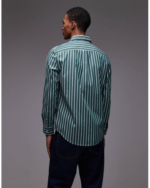 Tommy Hilfiger Blue Poplin Stripe Shirt for men