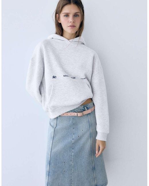 Pull&Bear White Fresh Codes Hoodie