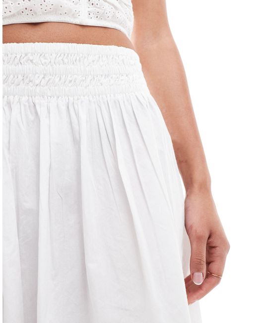 Bershka White Poplin Maxi Skirt