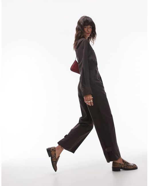& Other Stories Black Wool Blend Long Sleeve Utility Jumpsuit
