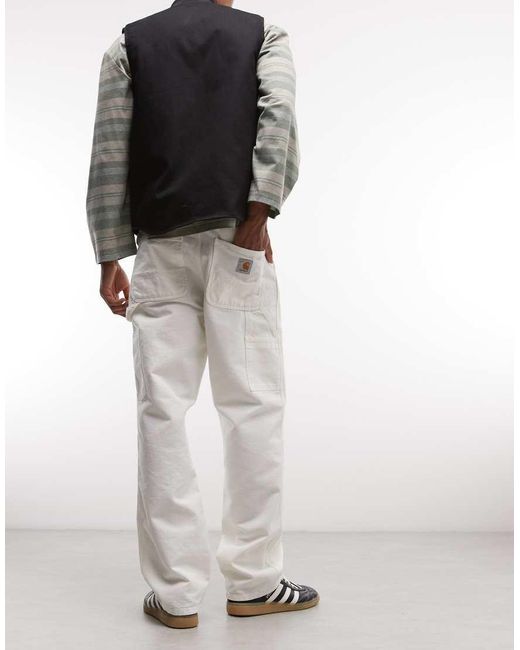 Carhartt Loose-Fit Jeans Met Enkele Knie in het White voor heren