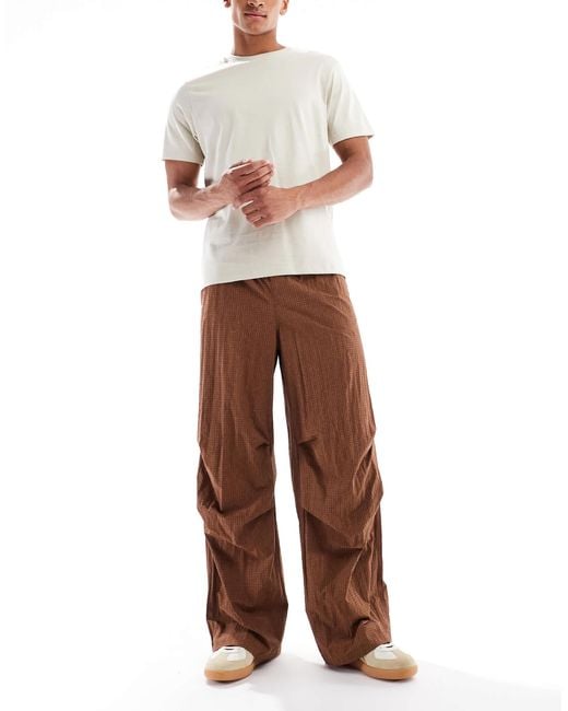 ASOS Brown baggy Pull On Pants for men