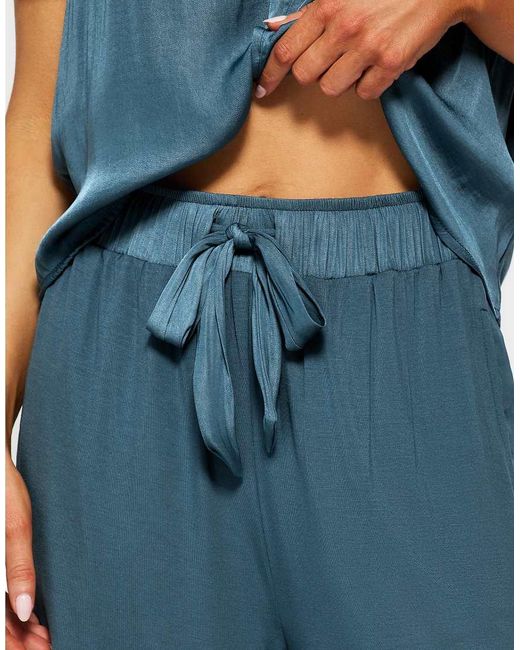 KBX Blue Raye Satin Jersey Trouser