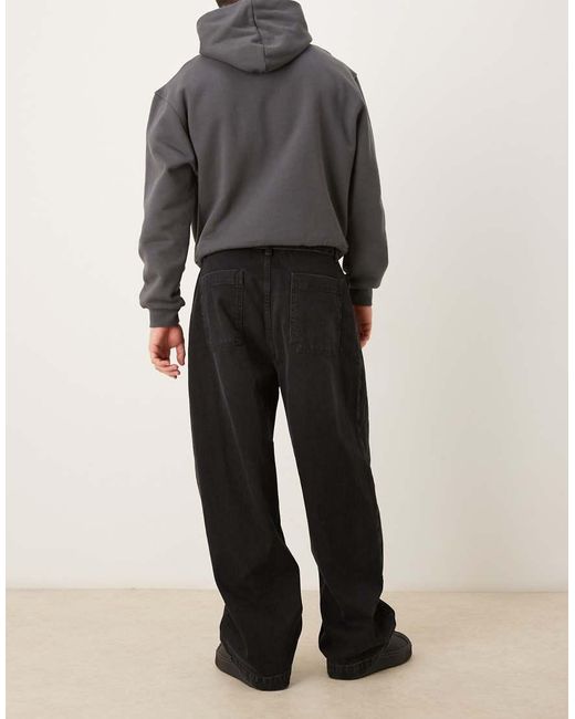 ASOS Gray Wide Leg Jeans for men