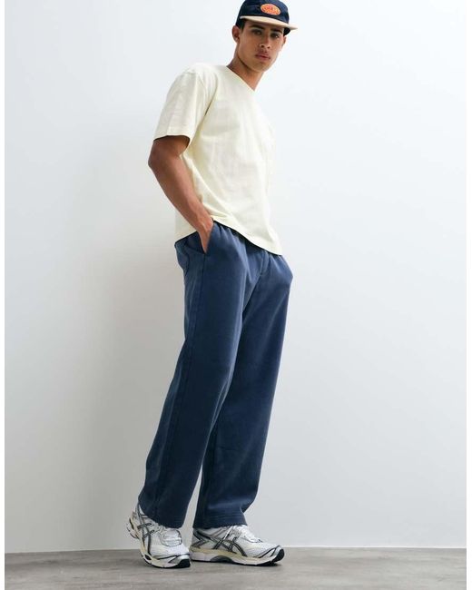 Hollister Blue Essential Logo Open Cuff jogger for men