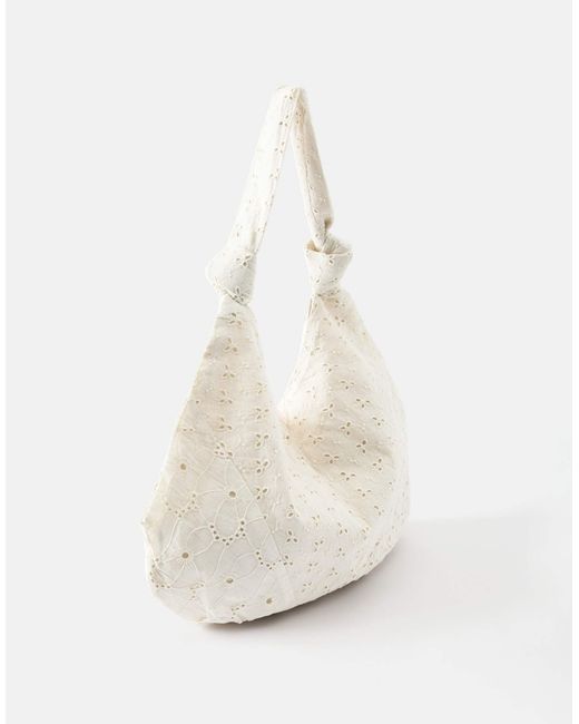 Cabas brodé - écru Pull&Bear en coloris Natural