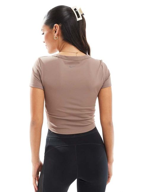 Nike Brown Nike One Training Dri-Fit Fitted T-Shirt