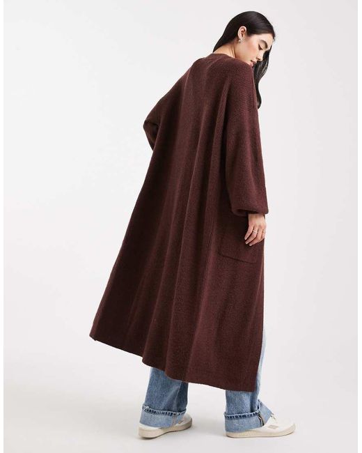 Cárdigan Largo Marrón De Miss Selfridge de color Brown