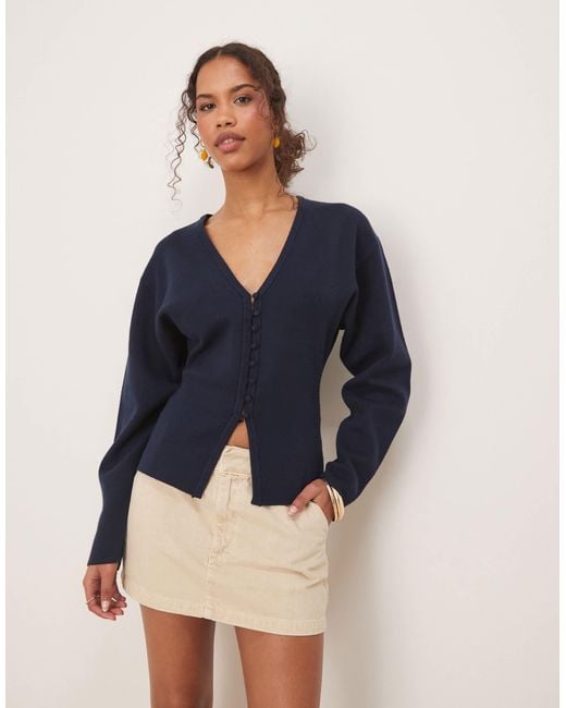Gina Tricot Blue Compact Knit Cardigan