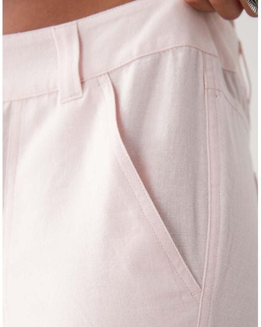 Collusion Pink 90s Low Rise Relaxed Trouser With Linen