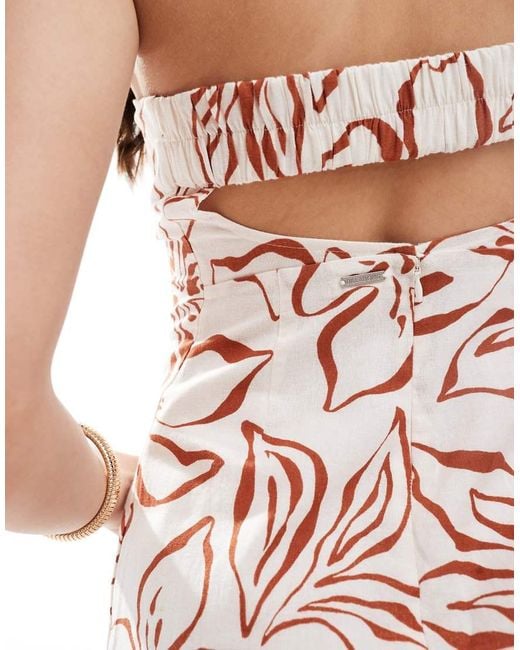 Billabong White Bright Bloom Mini Bandeau Beach Dress