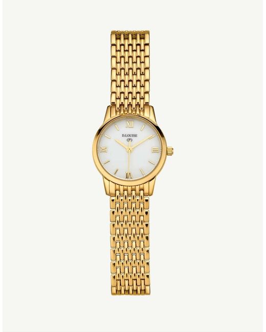 D.Louise Metallic Classic Link Round Watch