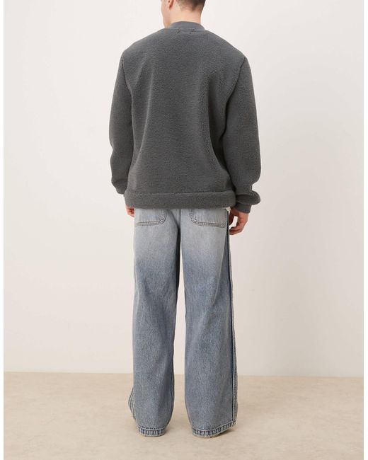ASOS Gray Super baggy Jeans With Elasticated Waist for men