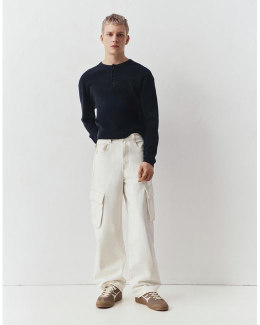 Pull&Bear – cargo-jeans in White für Herren