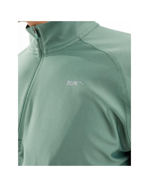 PUMA Green Running Evolve 1/4 Zip Sweatshirt for men