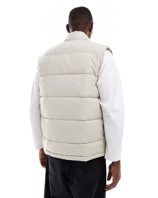 Only & Sons White Padded Technical Gilet for men