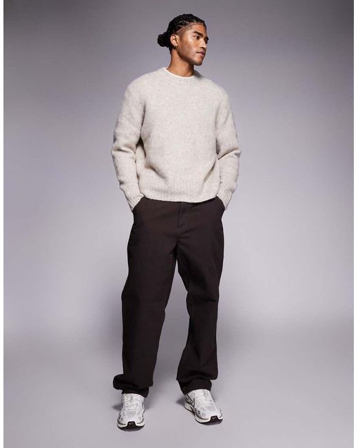 ADPT Gray Fluffy Knit Jumper for men