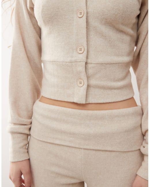 Collusion Natural Button Through Cosy Cardigan