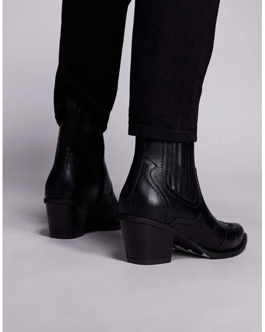 ASOS Black Western Chelsea Boots for men
