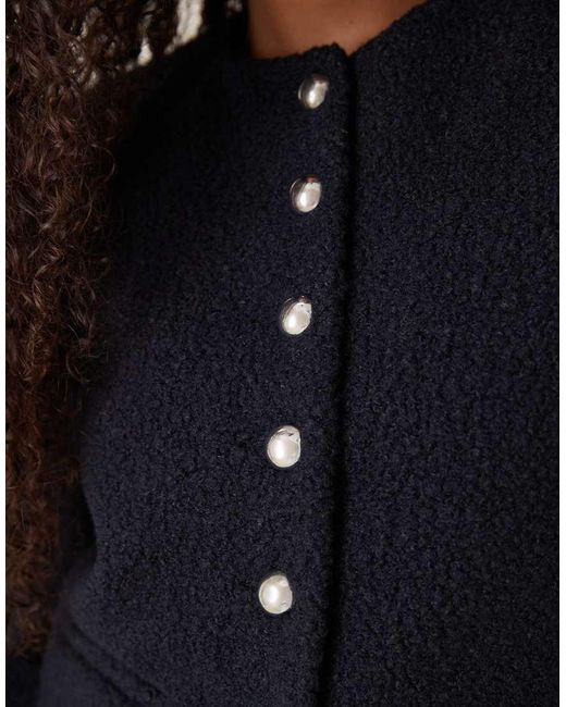 Mango Elegant Bouclé Jack in het Blue
