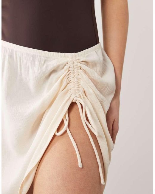 Free Society White Ruched Mini Sarong