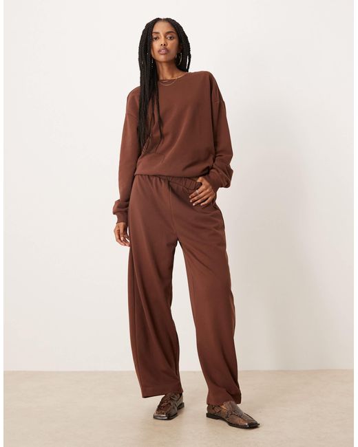 ASOS Brown Oversized Sweat Co Ord Top