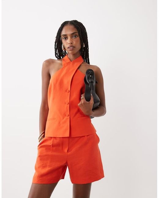 Mango Peach Tailored Shorts