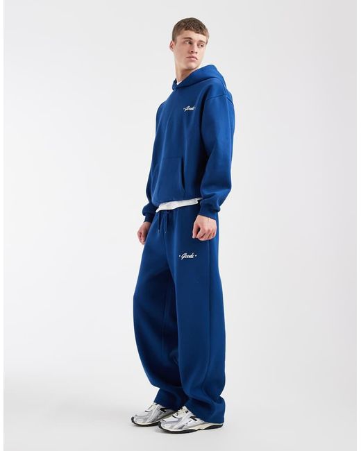 ASOS Blue Wide Leg jogger With Graphic for men