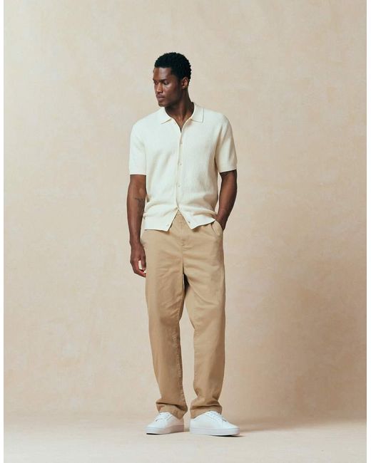 Mango Natural 100% Cotton Waffle Knit Button Down Cardigan for men