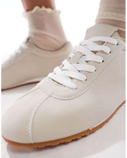SEQWL White Drifter Lace Up Gum Sole Trainers