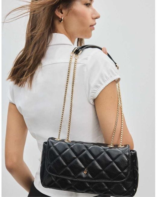 Stradivarius White Quilted Chain Crossbody Bag
