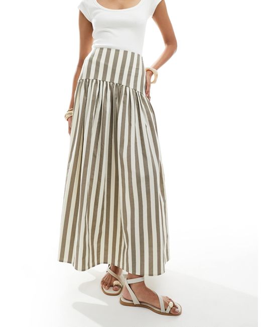 ASOS White – gestreifter maxirock