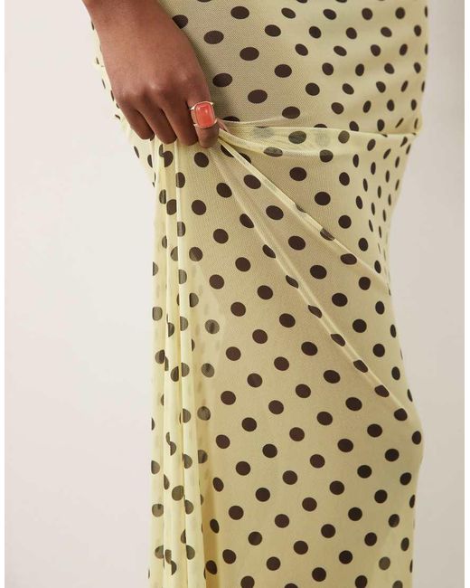 ASOS Metallic Printed Sheer Mesh Maxi Skirt