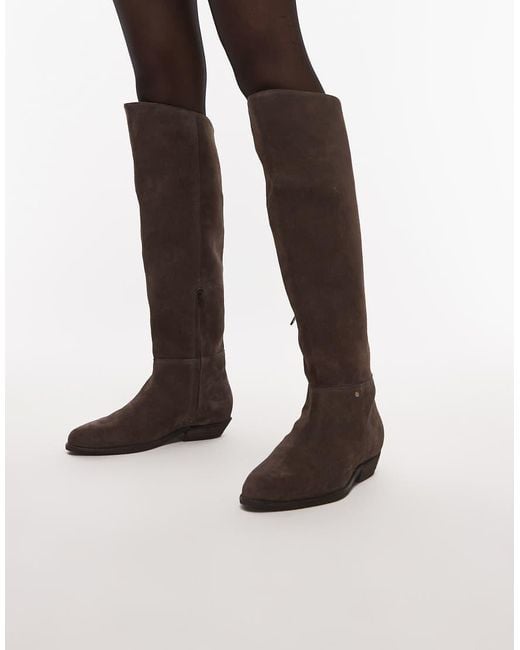 Bronx Brown Riding Knee Boots