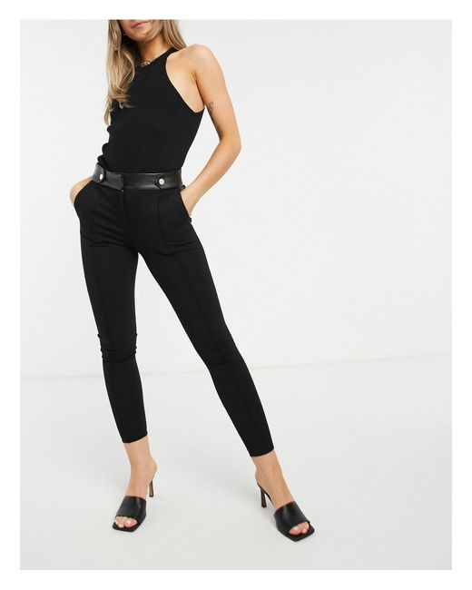 River Island Button Tab Ponte leggings 