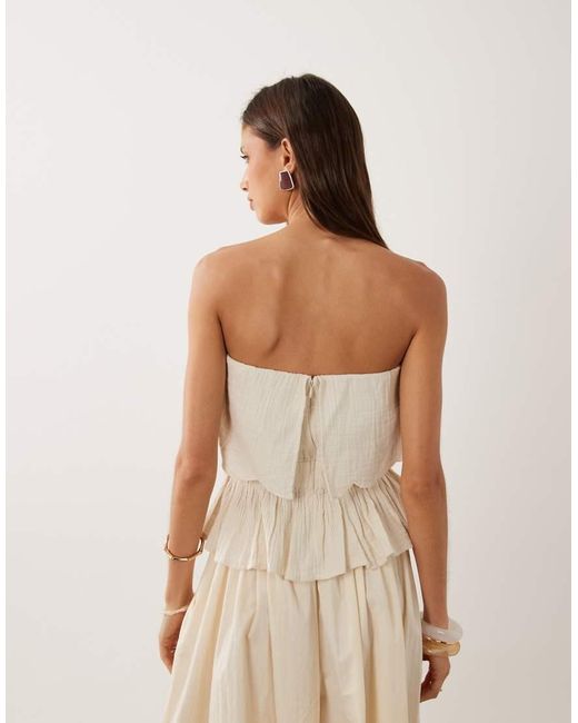 Mango Natural 100% Cotton Off Shoulder Embroidered Top