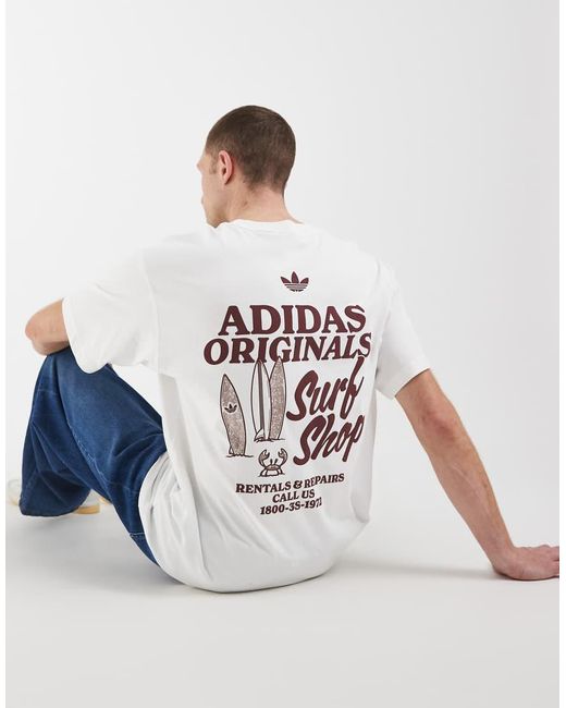 Adidas Originals White Surf Shop Graphic T-shirt