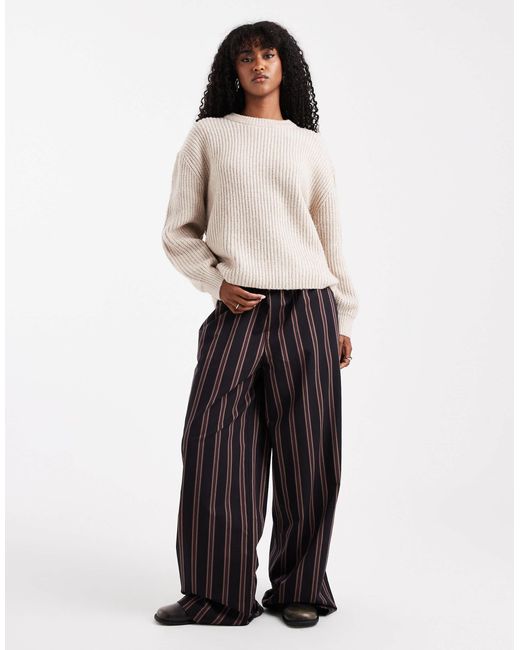 ASOS White Wide Leg Pull On Pants