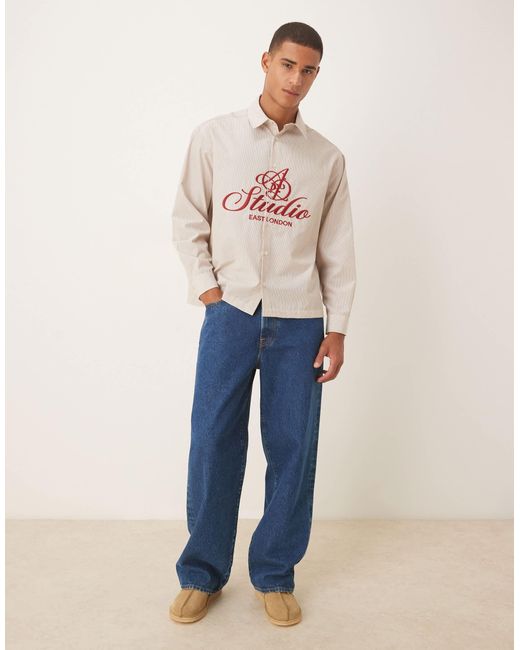Chemise oversize avec imprimé sur le devant - blanc ASOS pour homme en coloris Natural