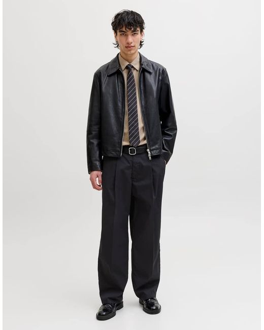 Jack & Jones Black Wide-Leg Trousers for men