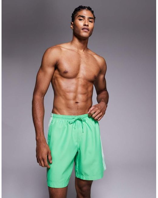 Adidas Originals Green Adicolor Swim Shorts for men