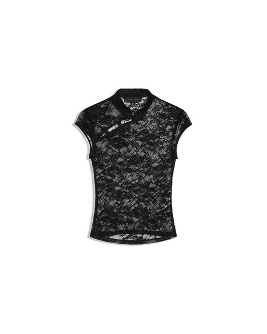 Bershka Black Lace Top With Clasp